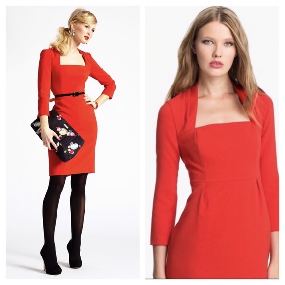 kate spade | Dresses | Kate Spade Shiella Red Pinup Career Sheath Dress ...